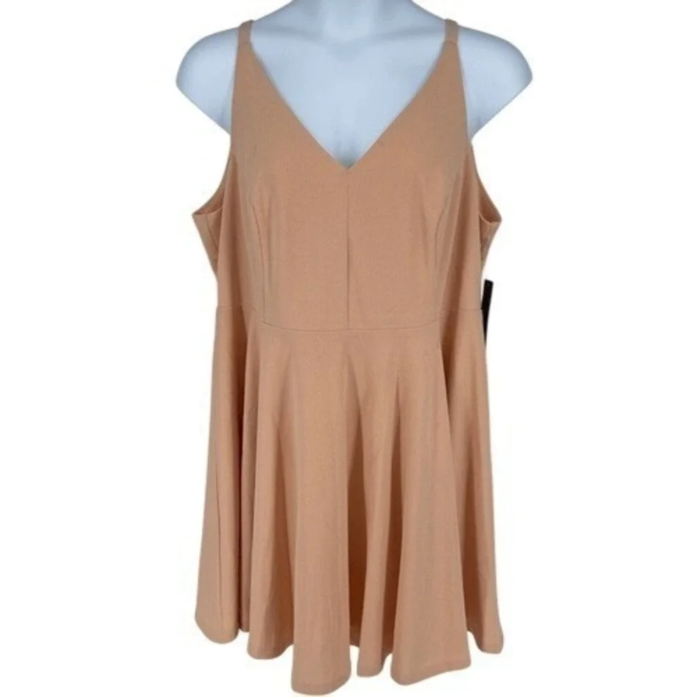Lulus Darling Delight Blush Peach Skater Dress Plus Size‎ 3X NWT